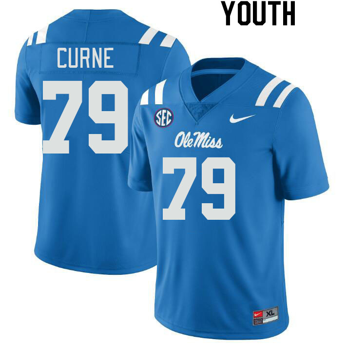Youth #79 Victor Curne Ole Miss Rebels College Football Jerseyes Stitched Sale-Powder Blue